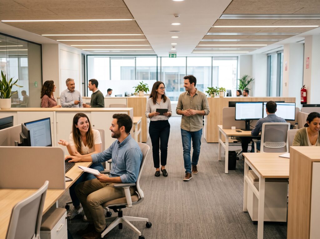 Gente trabajando en una oficina